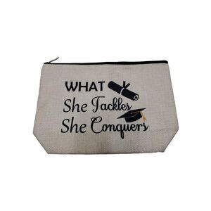 Graduation Travel Makeup Bag Pencil Bag Zippered Small Organizer Pouch